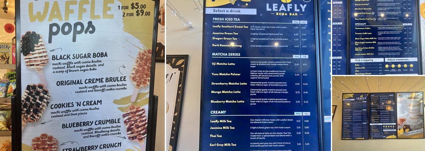 Leafly Boba Bar Menu