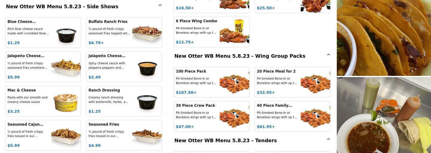 Eh Güey, Tacos? Menu