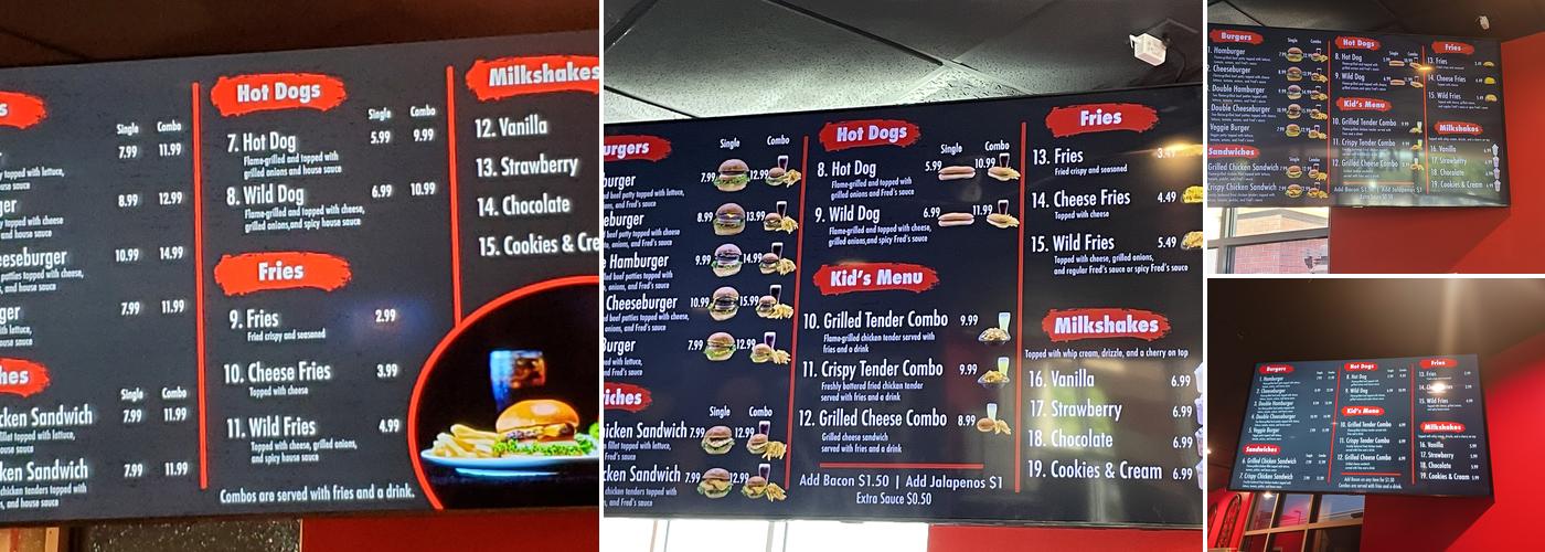 Fred's Burger Menu