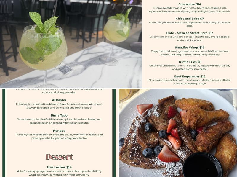 Lost in Paradise Rooftop Menu