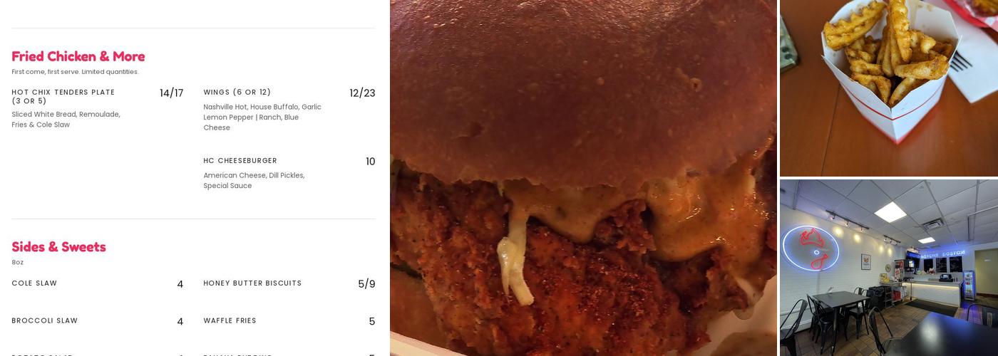 Hot Chix Boston Menu