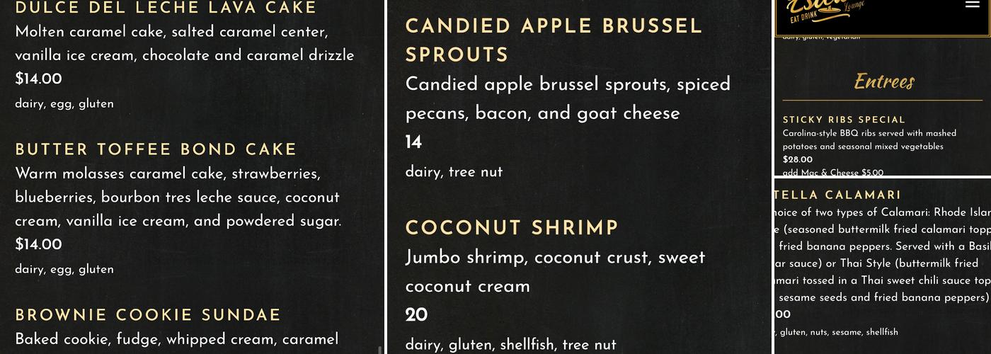Estella Restaurant Menu