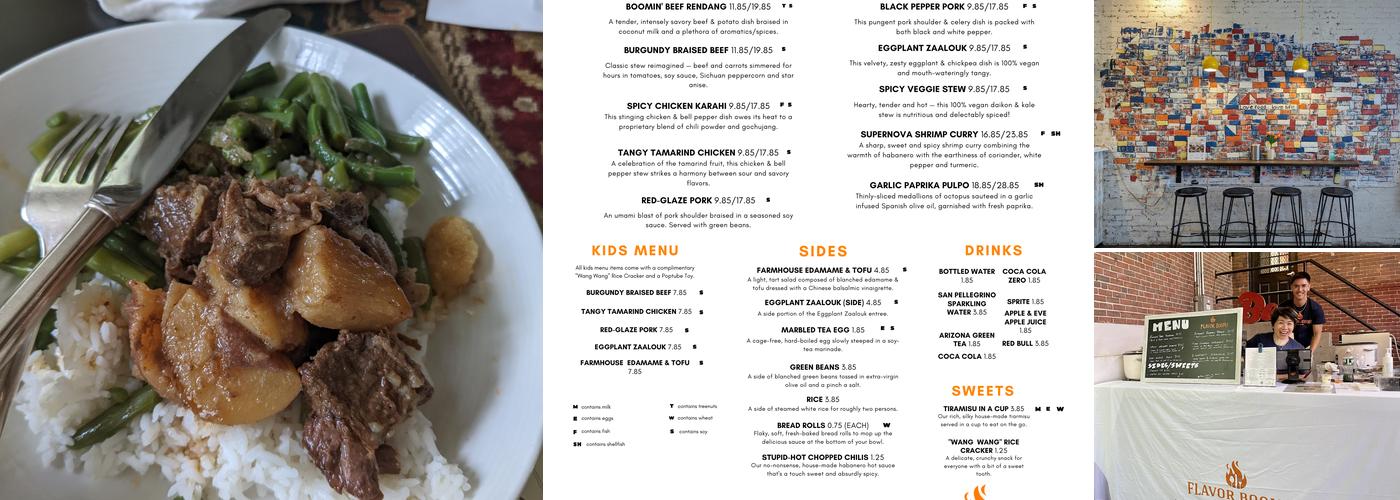 Flavor Boom! Jamaica Plain Menu