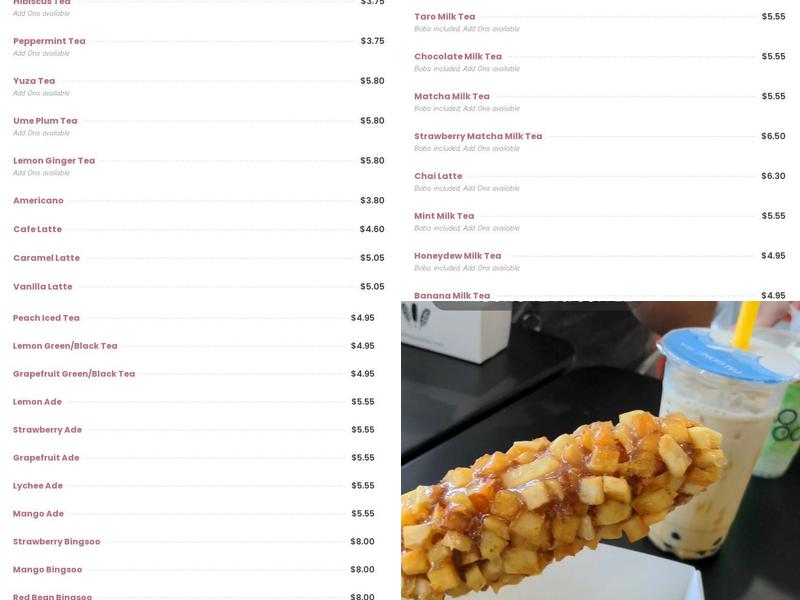 Palgong Tea Ann Arbor Menu