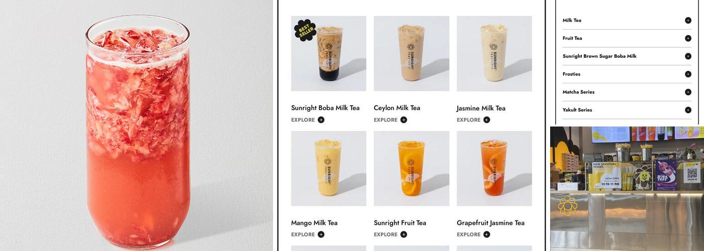 Sunright Tea Studio - U District Menu