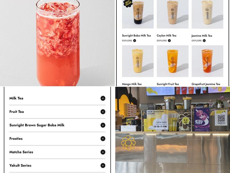 Sunright Tea Studio - U District Menu