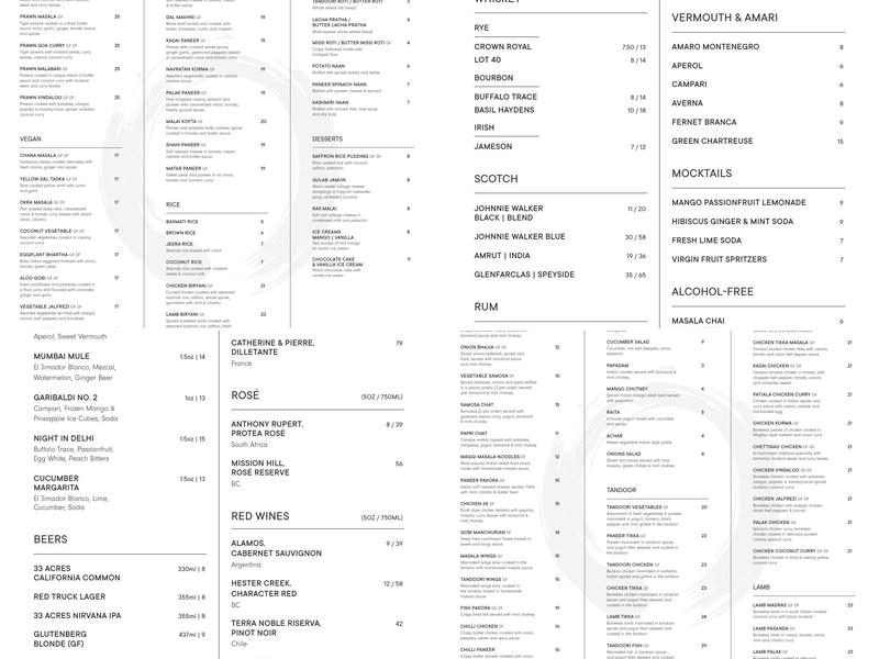 Karma Indian Bistro Menu