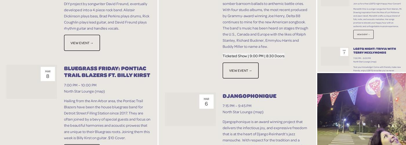 North Star Lounge Menu