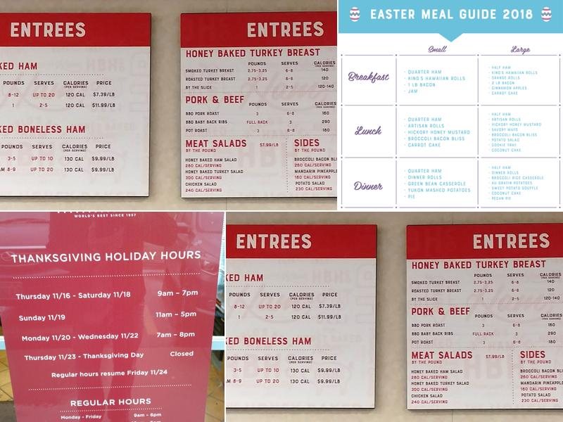 The Honey Baked Ham Company Menu
