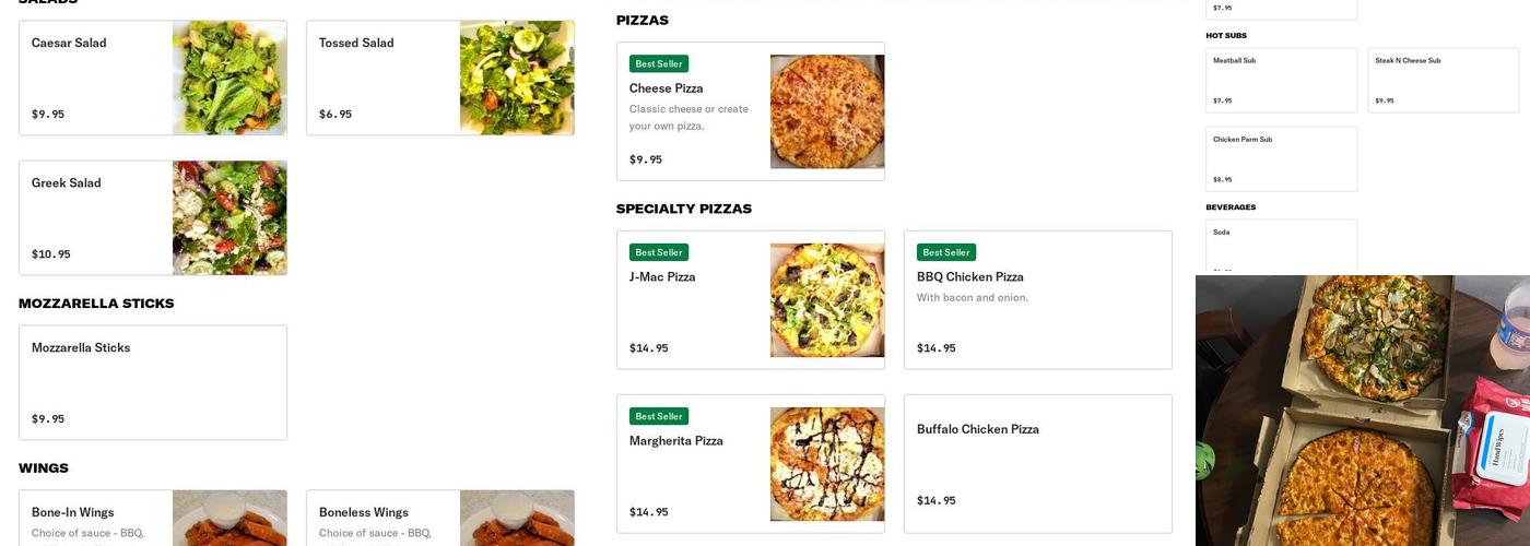 Austin’s Pizza Cape Cod Menu