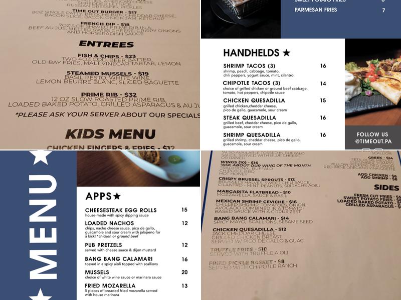 Time Out On Pine Menu