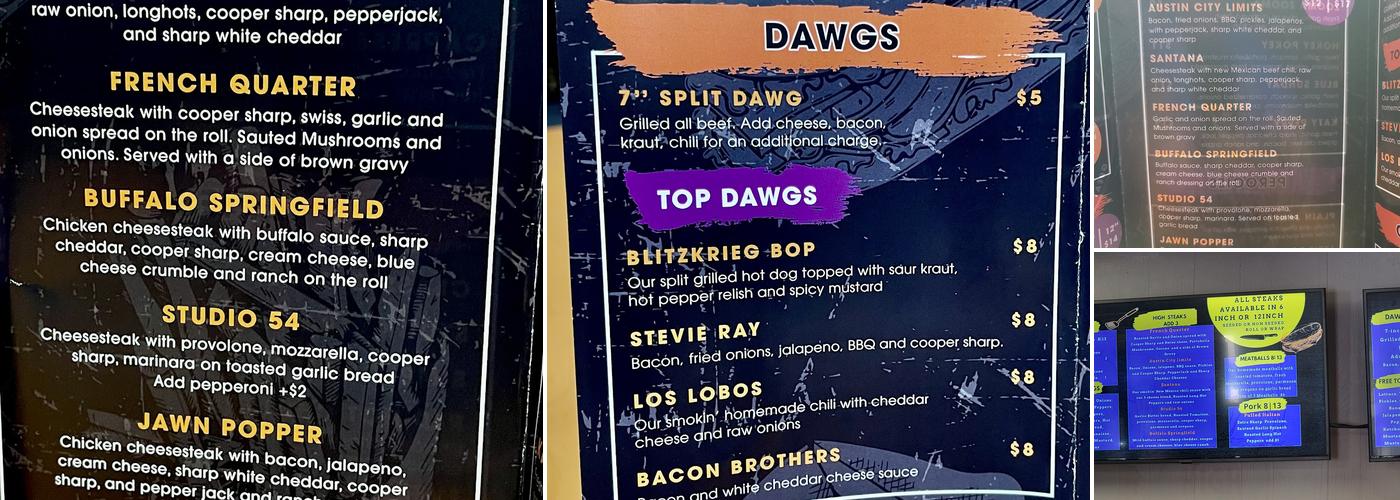 High Steaks Menu