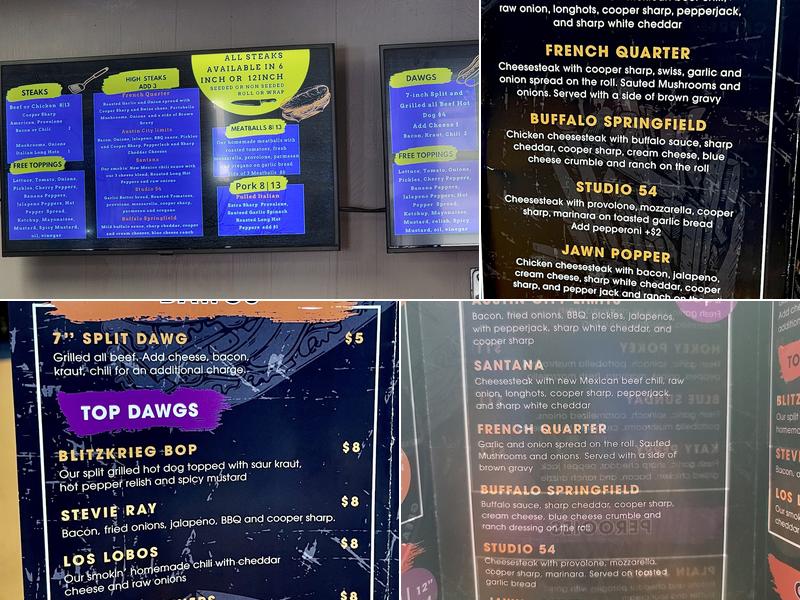 High Steaks Menu