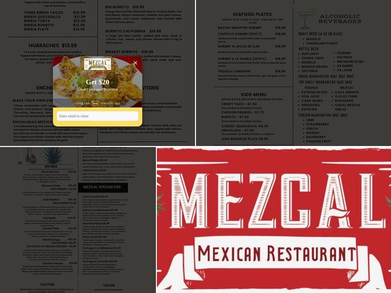 Mezcal Mexican Restaurant Menu