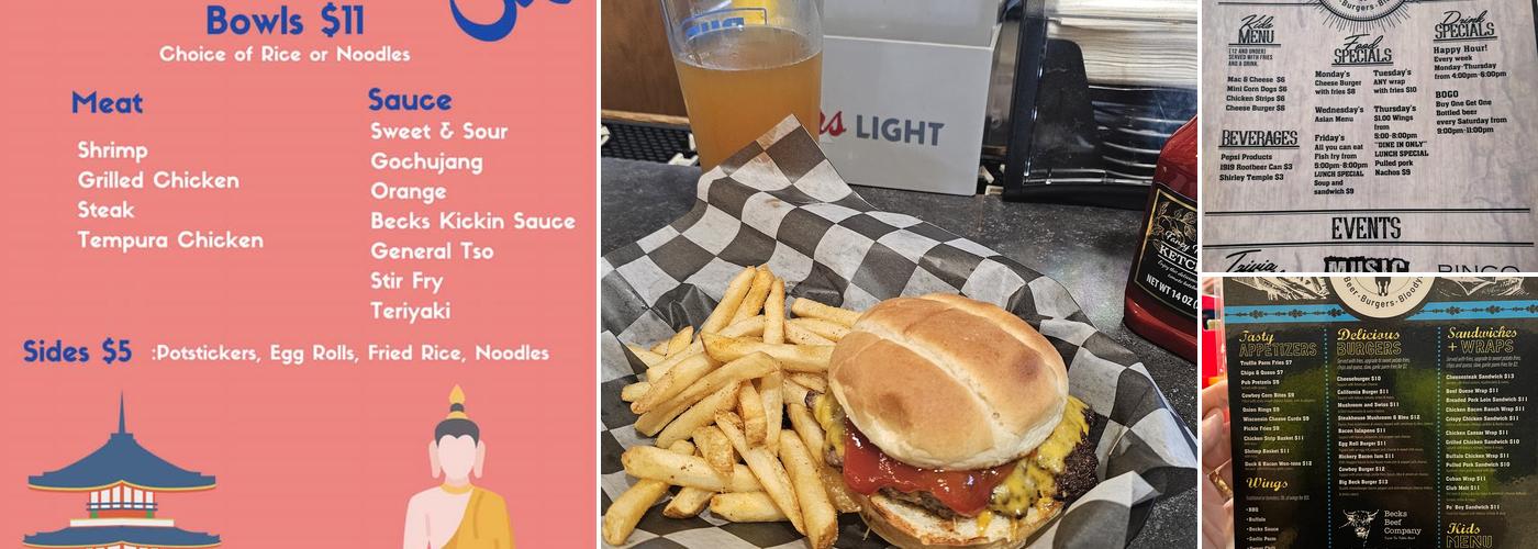 Becks Burger Co. Menu