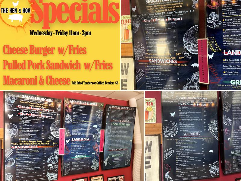 The Hen & Hog Menu