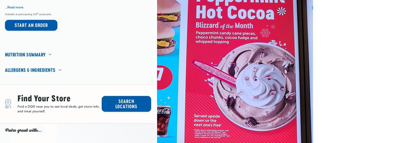 Dairy Queen Menu