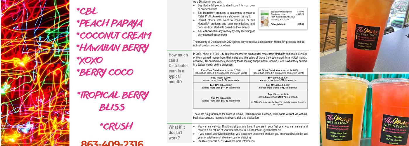 Herbalife Nutrition Club / The Move Nutrition/ Healthy Club Menu