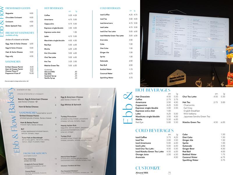 Ebb & Flow Bakery Menu