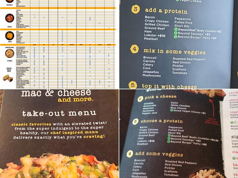I Heart Mac & Cheese Menu