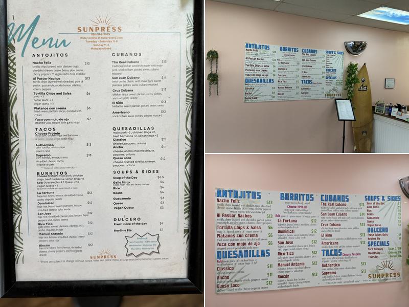 SunPress Menu