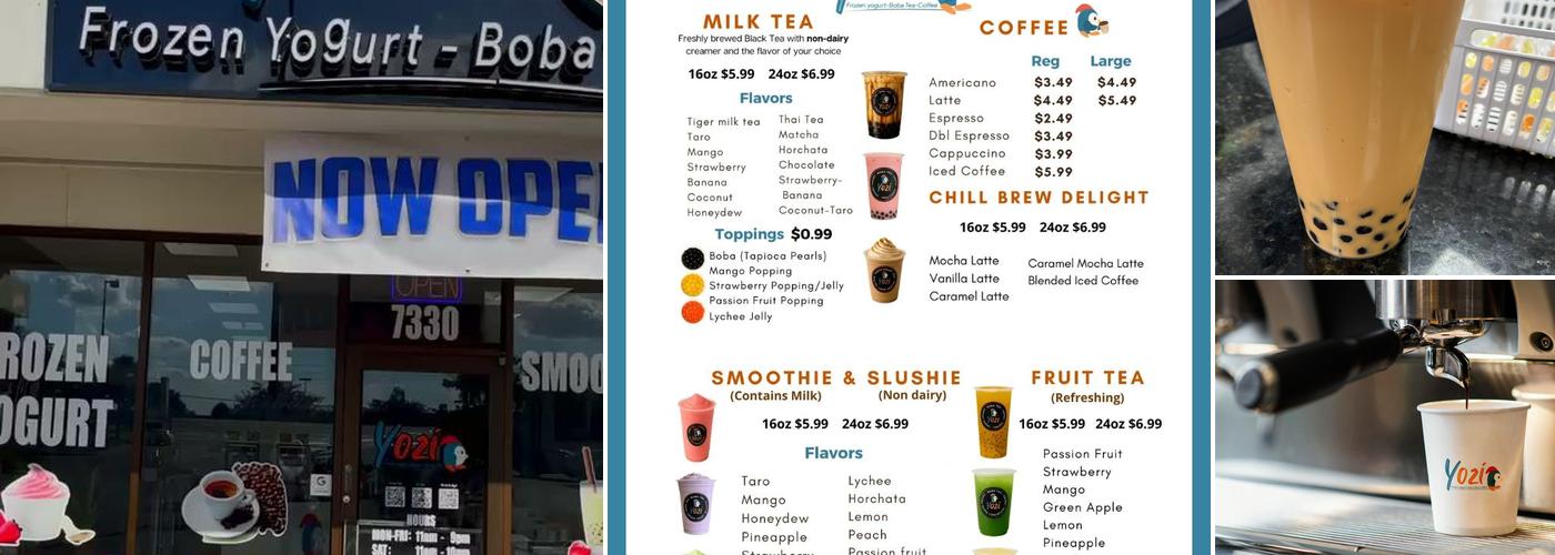YOZI CAFE, Frozen Yogurt, Boba Tea and Smoothies Menu