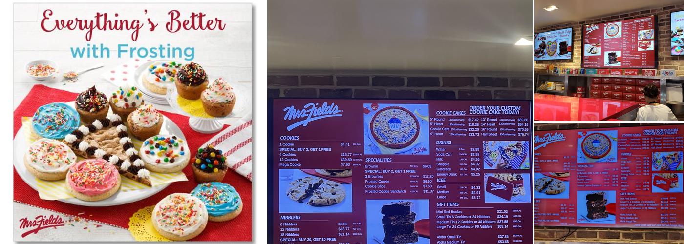 Mrs Fields Cookies Menu