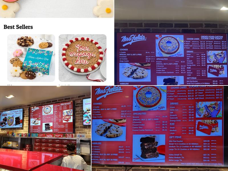 Mrs Fields Cookies Menu