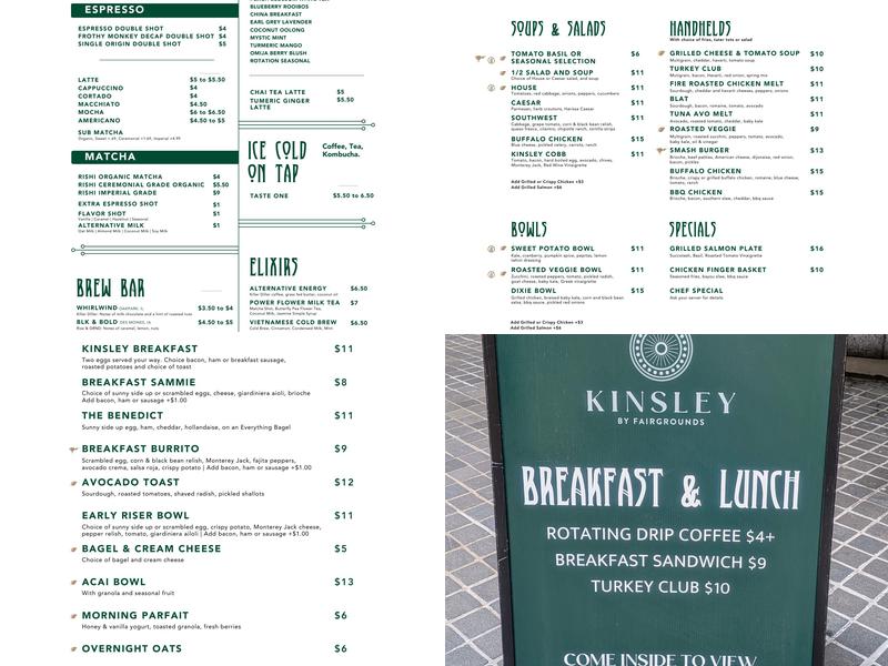 Kinsley Menu
