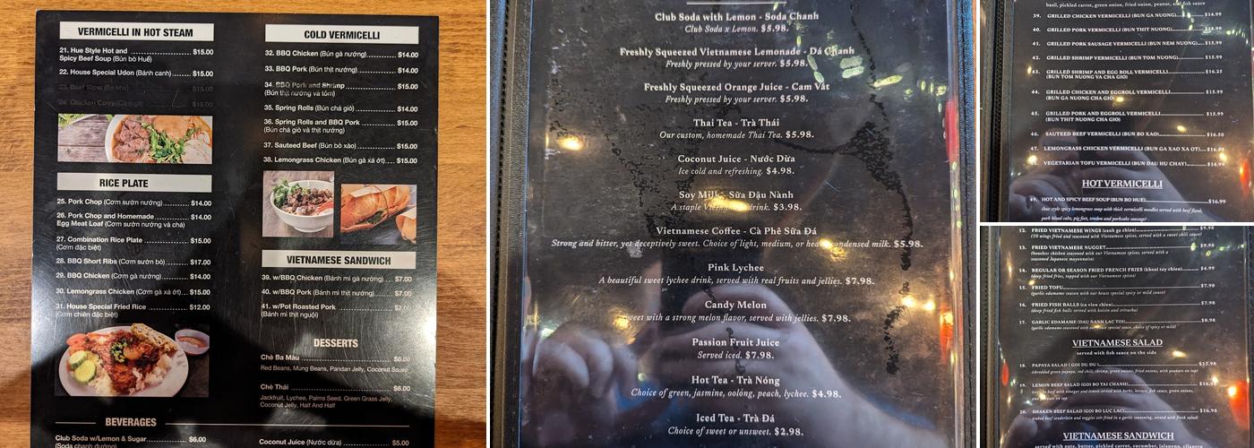 Phở 97 Menu