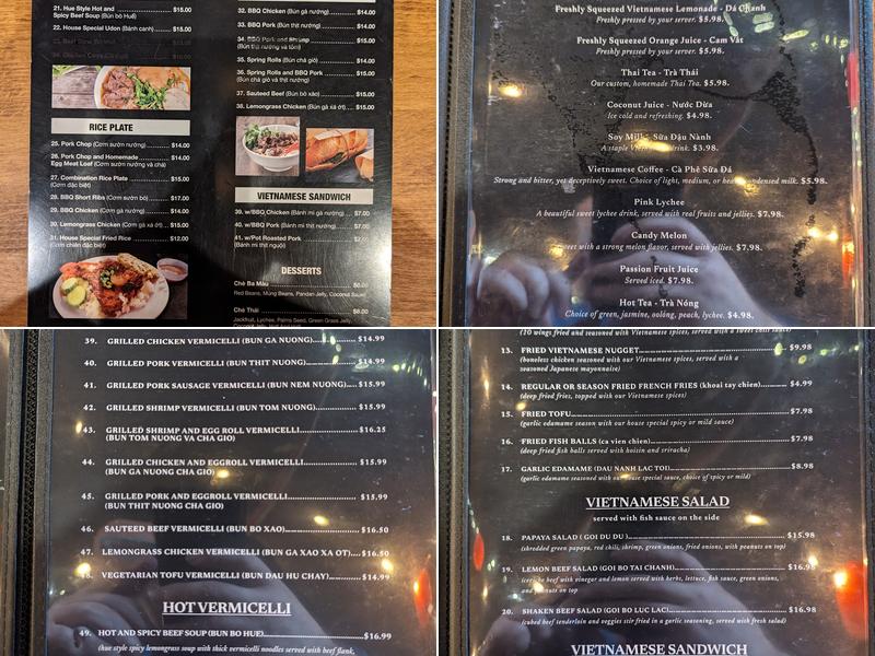 Phở 97 Menu