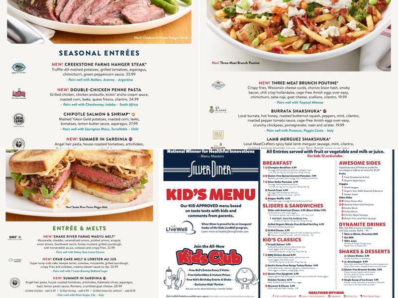 Silver Diner Menu