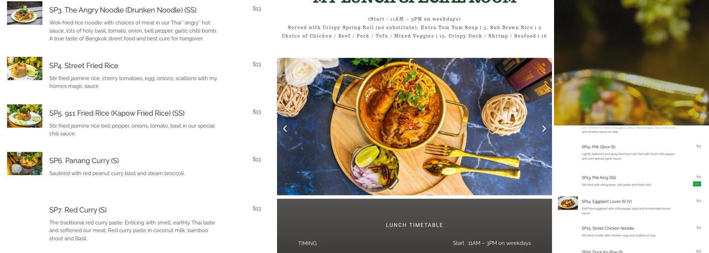 MyHome Thai Belmontchase Menu