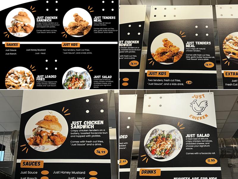 Just Chicken Menu
