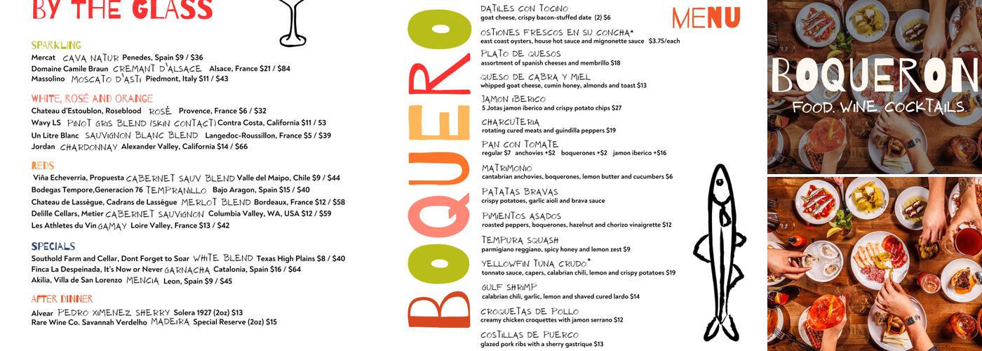 Boqueron Tapas + Wine Menu
