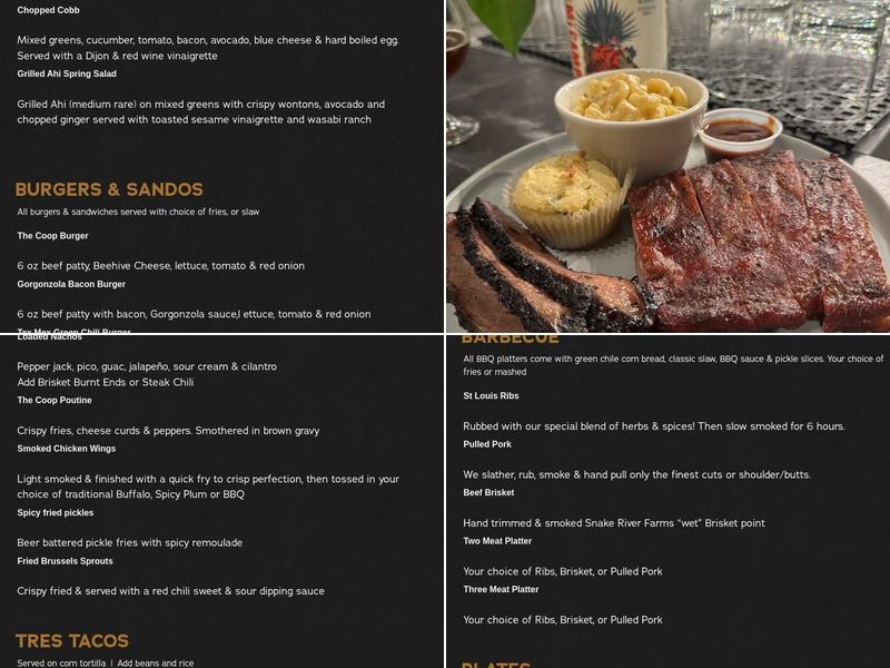 The Coop by Roosters Menu