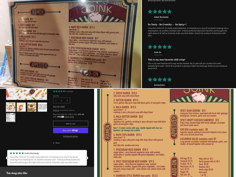 Ooink Fremont Menu