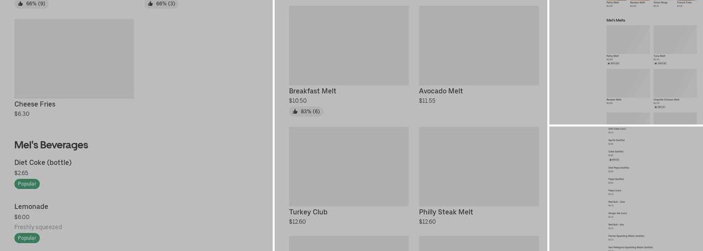 Mel’s Melts Menu