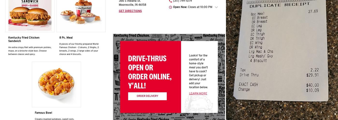 KFC Menu
