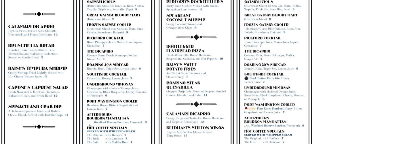 The Gatsby at Fortune's Menu