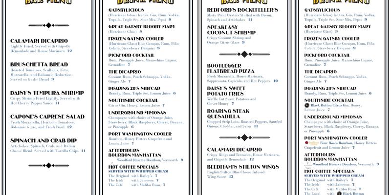 The Gatsby at Fortune's Menu