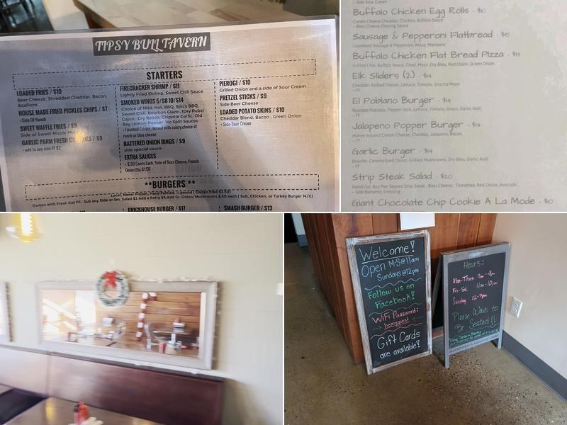 Tipsy Bull Tavern Menu