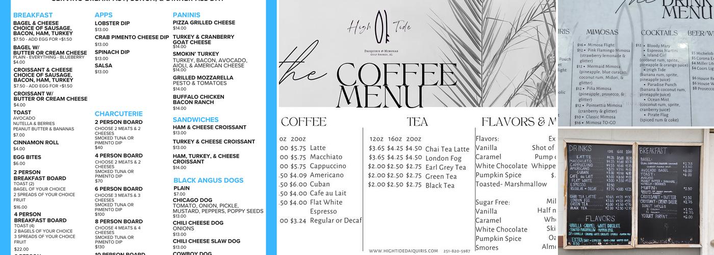 High Tide Daiquiris & Mimosas LLC Menu