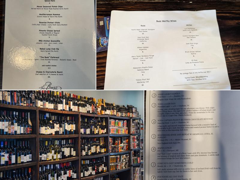 The Buzz Beer & Wine Co. Menu