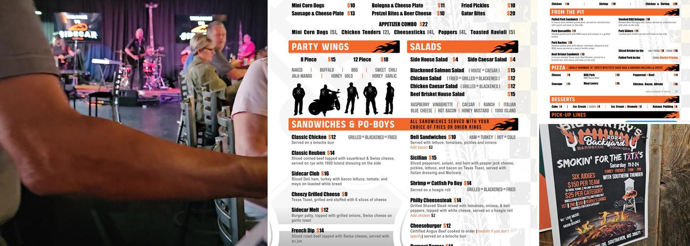 Sidecar Cafe Southaven Menu