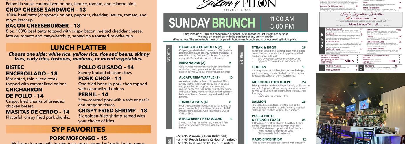 Sazón Y Pilon of Stony Point Menu
