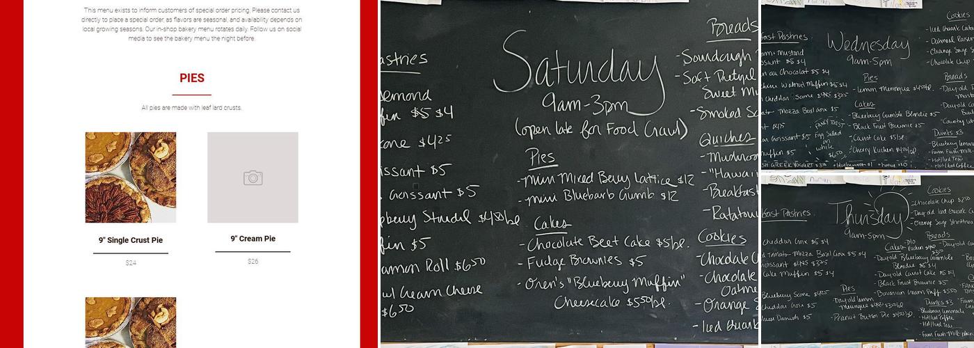 Kitschen Bakery Menu