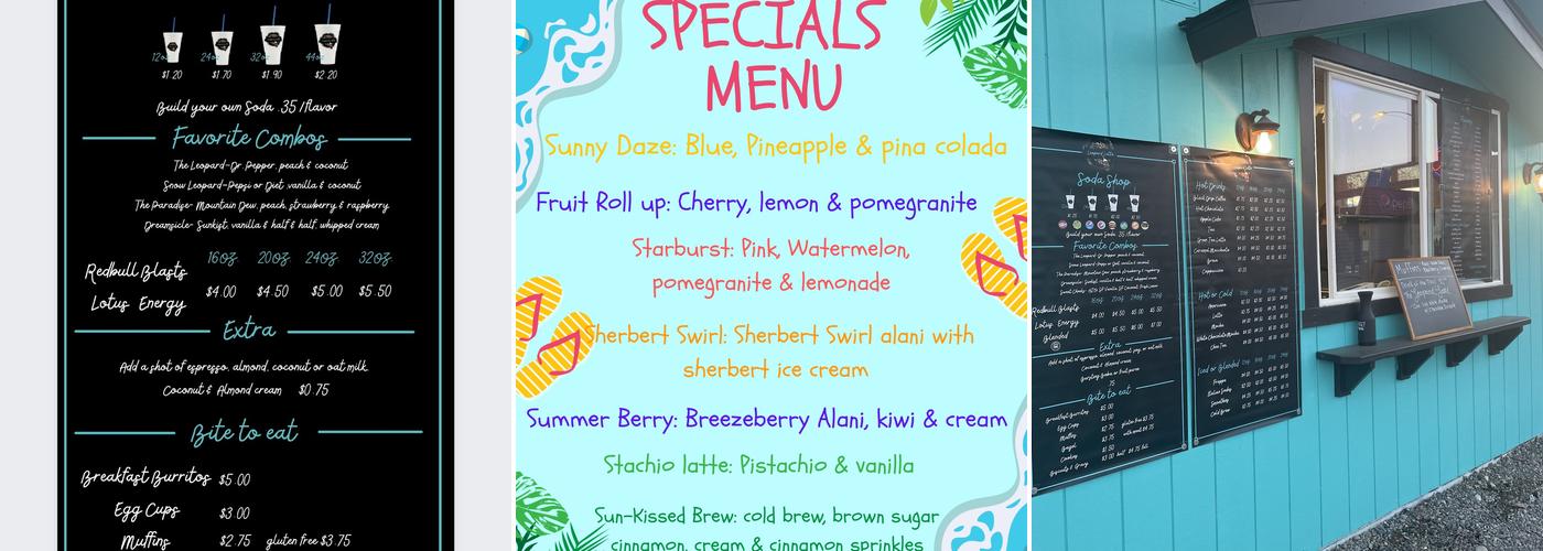 Leopard Latte Menu