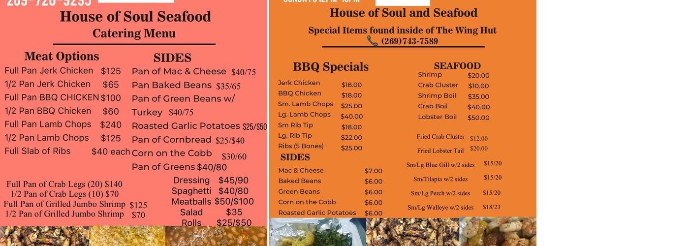 Seafood Splash Menu