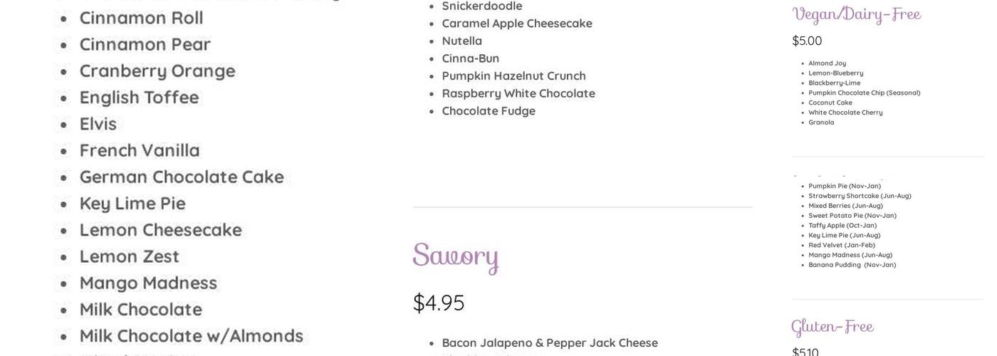 Scone House Cafe Menu